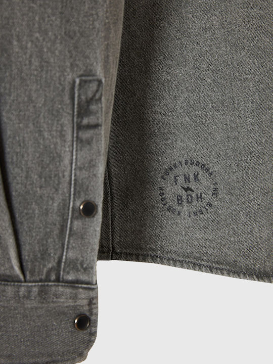 Long-sleeved Denim Shirt Gray