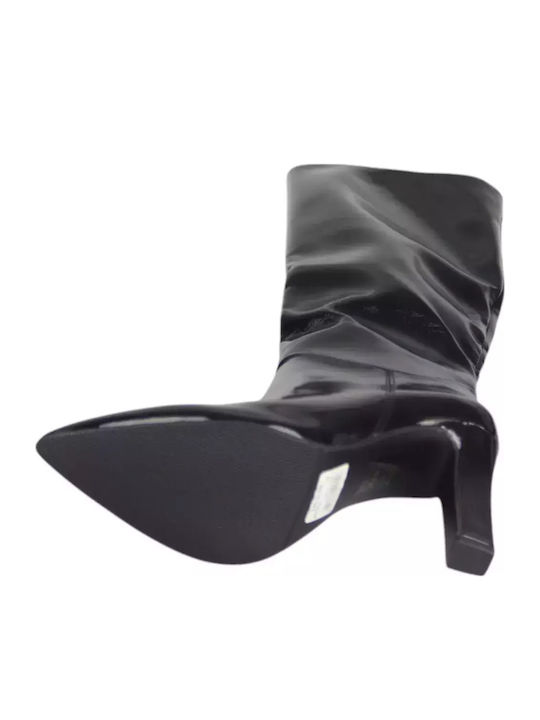 Patent Leather High Heel Women's Boots Black