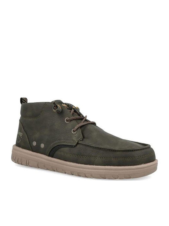 Leather Khaki Men's Boots Waterproof Anatomical