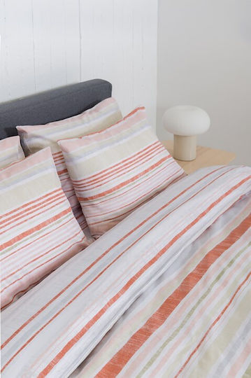 Naf Naf Vinson Red Duvet Cover Set 225x245cm Super King with 2 Pillowcases Summit