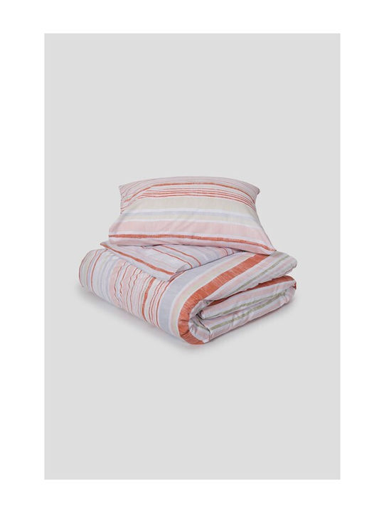 Naf Naf Vinson Red Duvet Cover Set 225x245cm Super King with 2 Pillowcases Summit