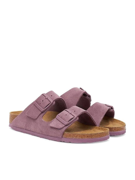 Birkenstock Δερμάτινα Σανδάλια Μωβ Birkenstock Δερμάτινα Σανδάλια Μωβ