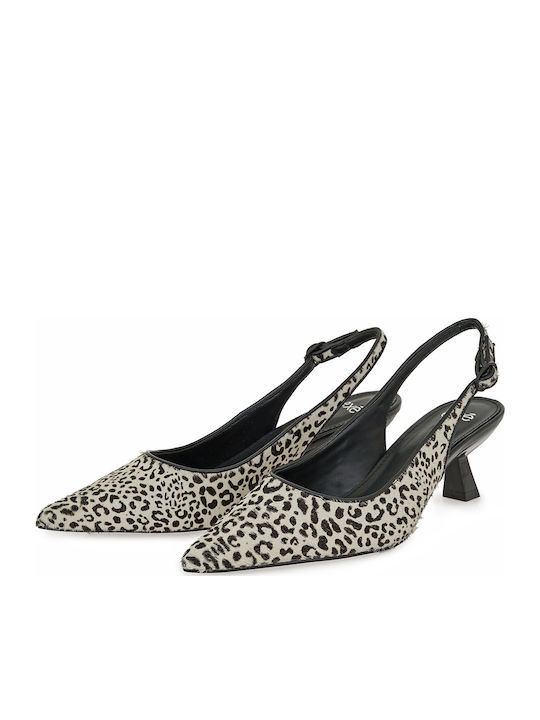 Leder Pumps Mit Mittlerem Absatz Mehrfarbige