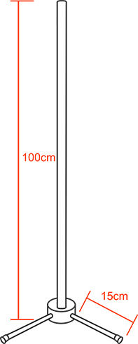 GloboStar LED Floor Lamp H100xW15cm. with RGB Light 100lm Black