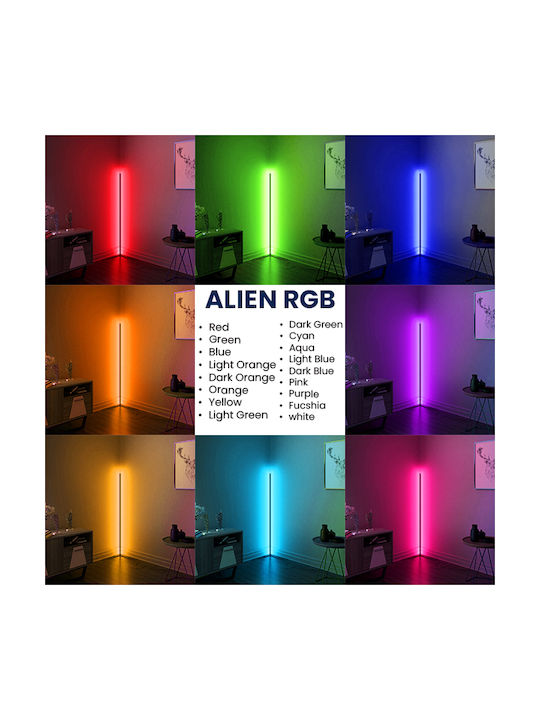 GloboStar LED Подова Лампа В100xД15см. с RGB Светлина 100лм Черен