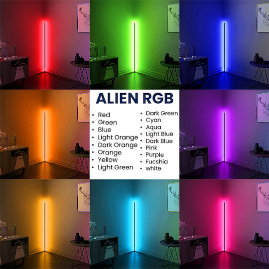 GloboStar LED Floor Lamp H100xW15cm. with RGB Light 100lm Black