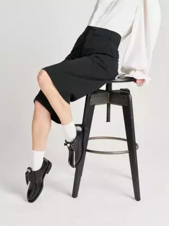 Women's Synthetic Leather Oxford Shoes Black