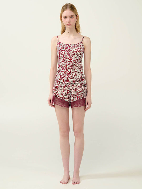 Women's T-Shirt with Spaghetti Strap Bordeaux