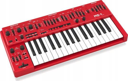 Behringer Synthesizer MS-1 MK II-RD mit 32 Dynamisch Tasten Rot