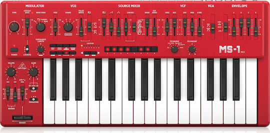 Behringer Synthesizer MS-1 MK II-RD mit 32 Dynamisch Tasten Rot