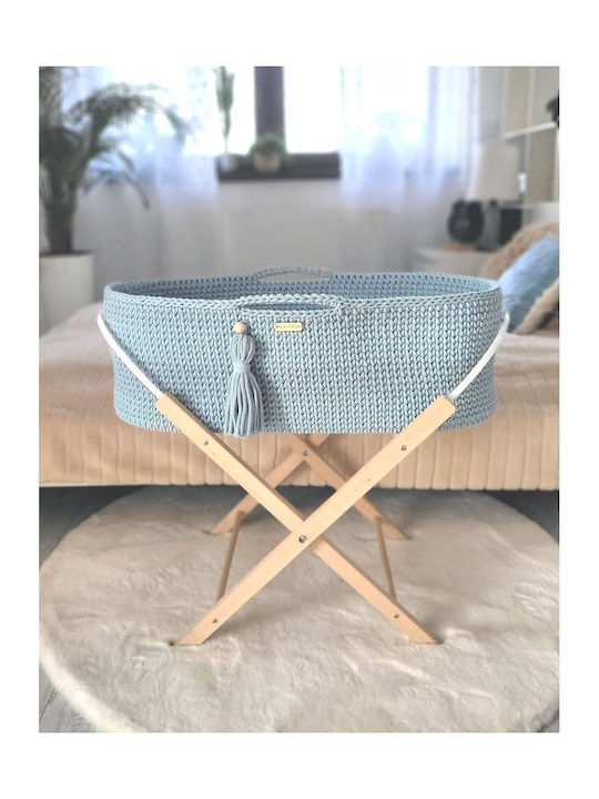 My Sweet Baby Moses Basket with Stand Blue