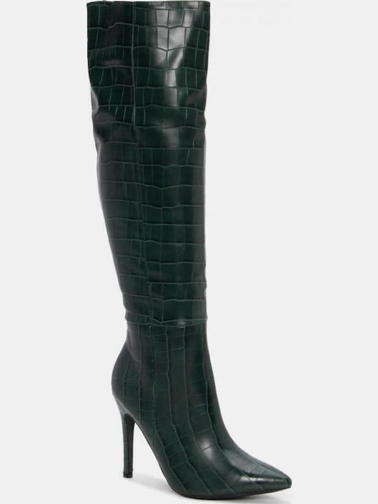 Over the Knee Women's Boots Green