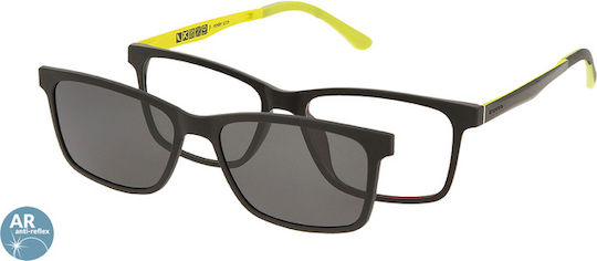 Solano Cl 90193e Men's Eyeglass Frames Polarized Clip-on Plastic Black 52 Mm