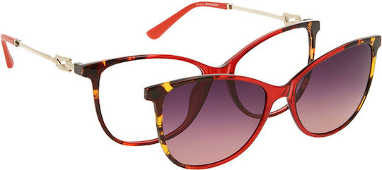 Solano Cl 90191d Damen Brillengestelle Polarisiert Clip-On Kunststoff Rote 54 Mm
