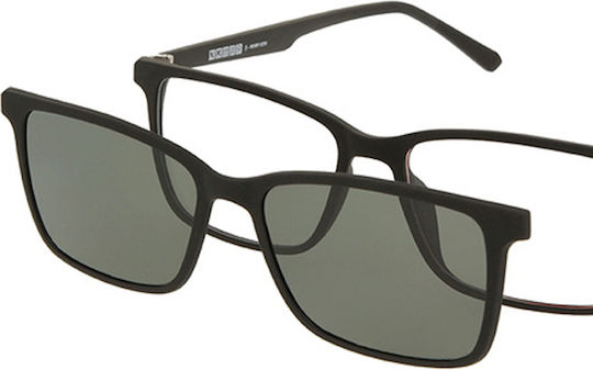 Solano Cl 90212a Men's Eyeglass Frame Polarized Clip-on Plastic Black 55 Mm