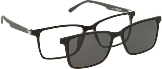 Solano Cl 90212b Men's Eyeglass Frame Polarized Clip-on Plastic Black 55 Mm
