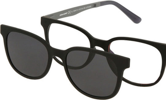 Solano Cl 50047a Black Plastic Eyeglass Frames Polarized Clip-on Boys 47 Mm