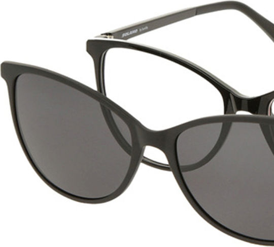 Solano Cl 90190e Women's Eyeglasses Polarized Clip-on Plastic Black 54 Mm