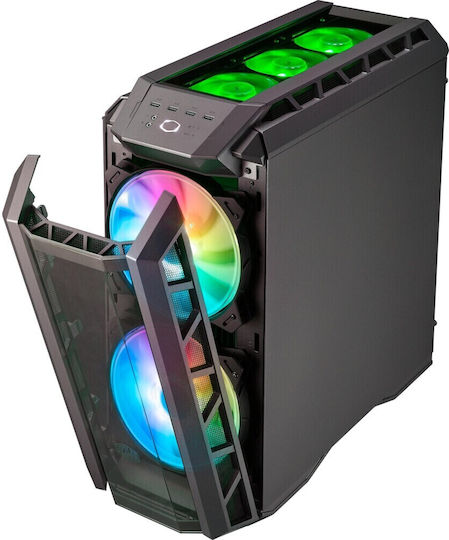 CoolerMaster Mastercase H500P Mesh ARGB Гейминг Midi Tower Компютърна кутия със странично прозорче Сив
