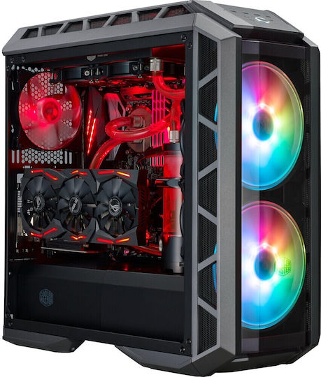 CoolerMaster Mastercase H500P Mesh ARGB Гейминг Midi Tower Компютърна кутия със странично прозорче Сив