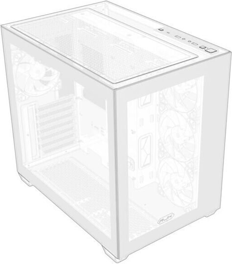 Raijintek Paean C7 TG4 Gaming Midi-Turm Computergehäuse mit Seitenfenster und RGB-Beleuchtung Weiß