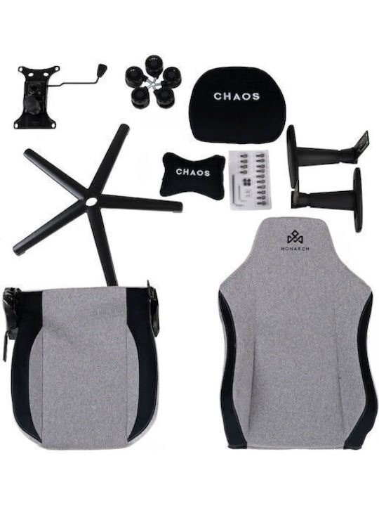 Monarch Gear Chaos Геймърски стол с регулируеми подлакътници Cloud Gray