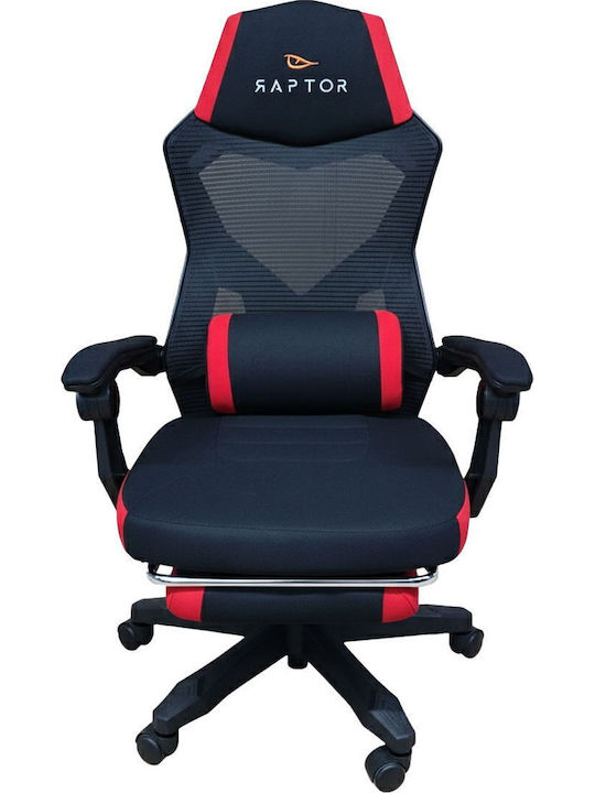 Raptor-Gaming Venom Artificial Leather Gaming Chair with Footrest Red