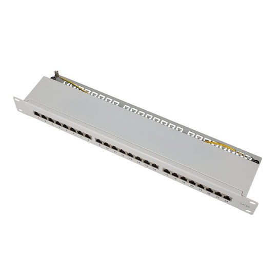 LogiLink Shielded Patch Panel for Rack 1U 19" with 24 cat6a Ports Gray