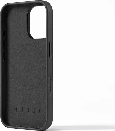 Mujjo Back Cover Leather Black (iPhone 16)