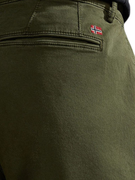 Men's Trousers Chinos Elastic Regular Fit Olive