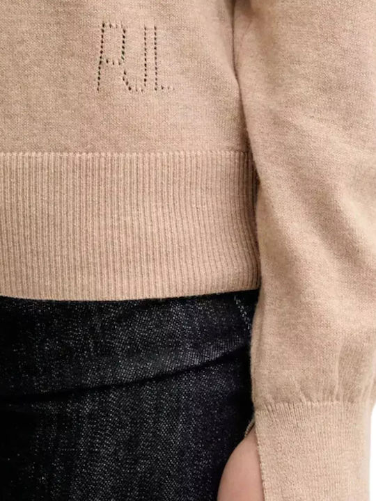 Women's Sweater Cotton Turtleneck Beige