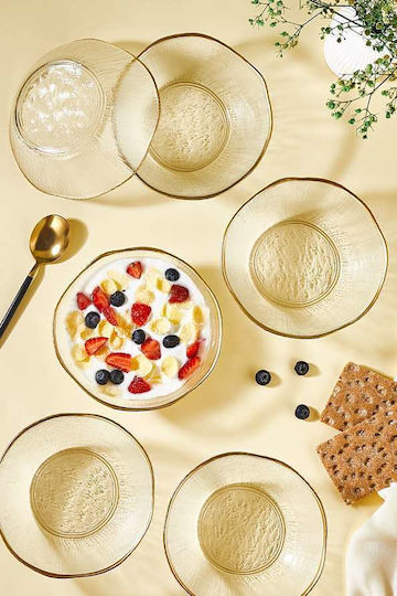 Aithrio Serving Bowl Round Glass Transparent 6pcs
