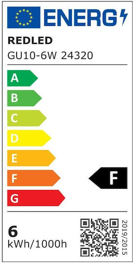 Redled Value Λάμπα LED 6W για Ντουί GU10 Ψυχρό Λευκό