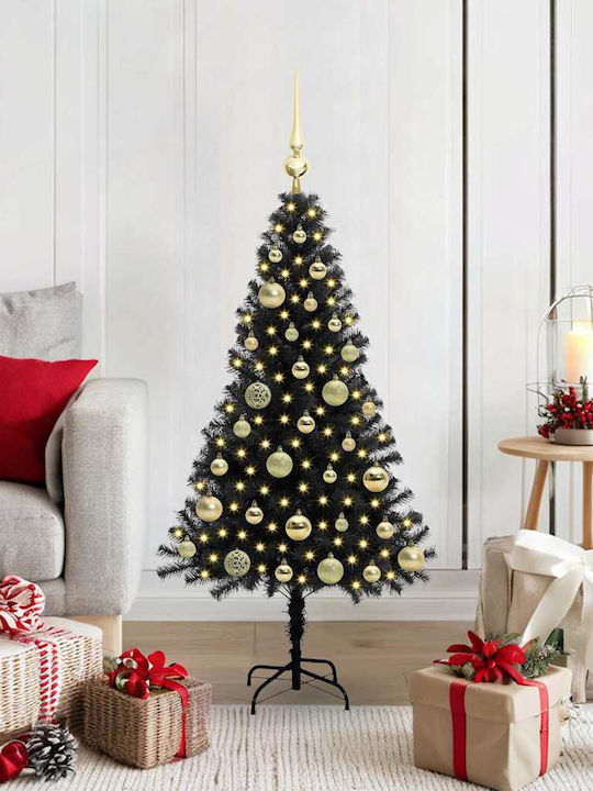 Weihnachtsbaum Basis 120cm mit LED-Beleuchtung Schwarz