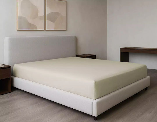 Family Enterprise Sheet King Size with Elastic 180x200+35cm. Beige