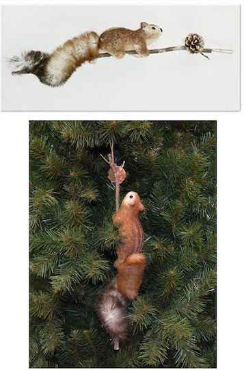 Due esse Christmas Squirrel Branch Hanging 12cm