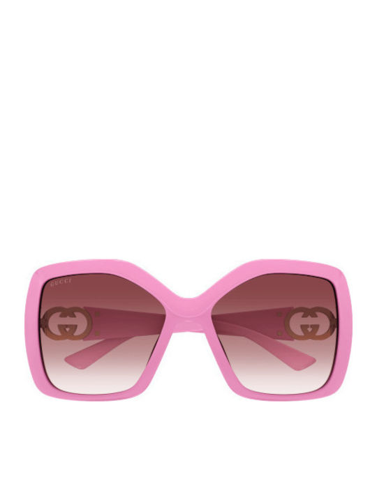 Gucci Women's Sunglasses with Pink Plastic Frame and Purple Gradient Lens GG2015S 005