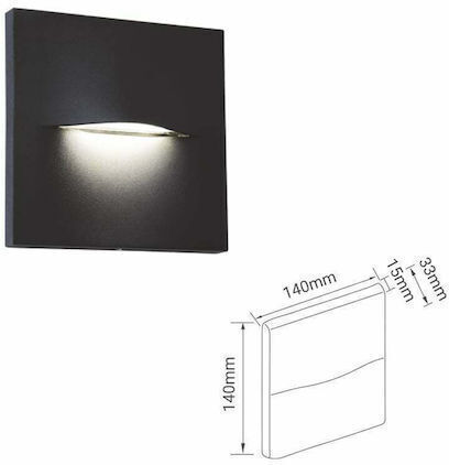 Fos me Στεγανή Πλαφονιέρα LED 3W 3000K 14x14εκ. Fos me Στεγανή Πλαφονιέρα LED 3W 3000K 14x14εκ.