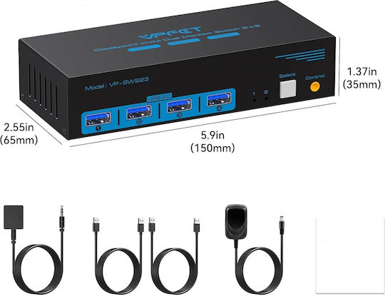 KVM & Data Switch with DisplayPort / USB / USB 3.0 / USB 2.0