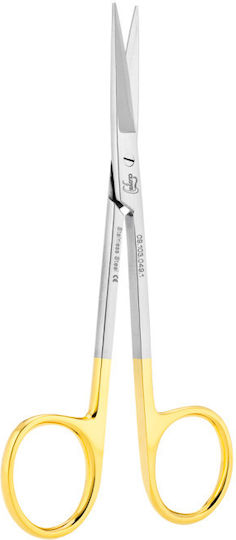 Foarfece Medicală Mâner Auriu Iris Curbat Tc 12cm