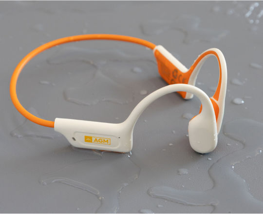 AGM Motion Buds 1 Bluetooth Handsfree Ακουστικά με Αντοχή στον Ιδρώτα Πορτοκαλί