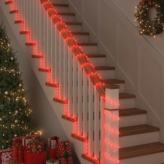 Christmas Light Tube Red Battery 240 Light Bulbs Programmable 10m
