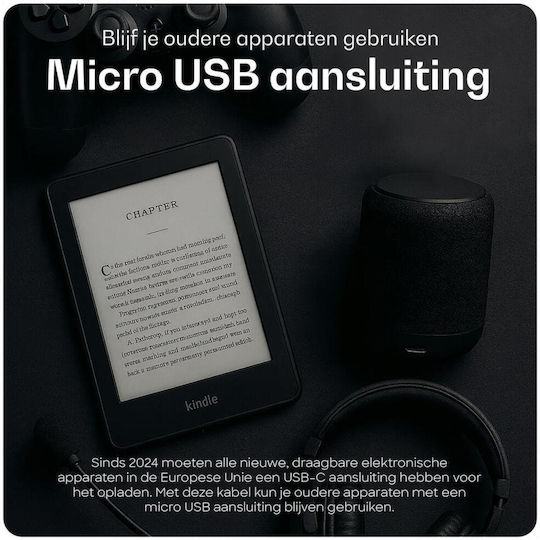 Buddi Regular USB 2.0 to micro USB Cable Μαύρο 2m 1τμχ