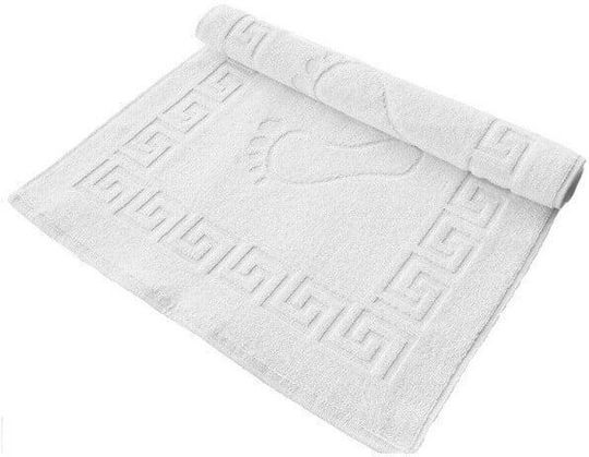 Set 3 Prosoape De Hotel Kotonia Home Cu Margine Grecească 50x70 Cm 100% Bumbac Alb
