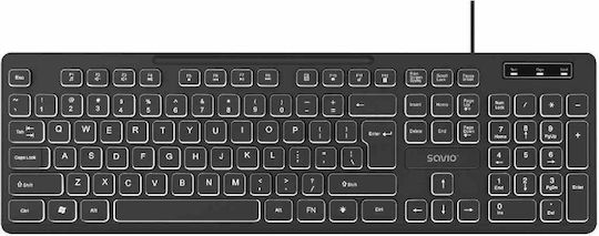 Savio KB-04 Gaming Πληκτρολόγιο με Φωτιζόμενα πλήκτρα (Αγγλικό US)