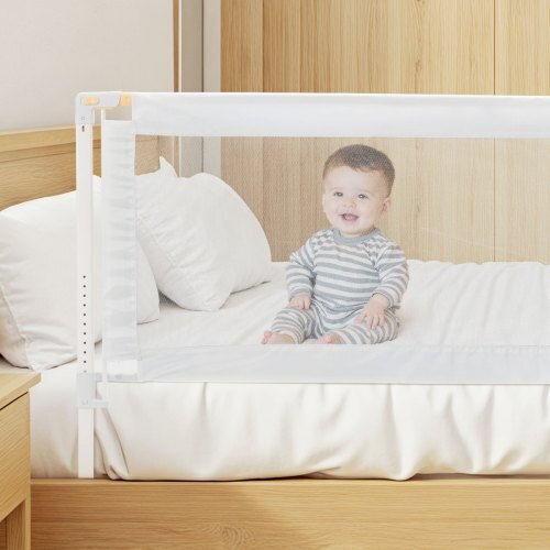 Vevor Bed Rail Guard Simple Placement made of Fabric in Gray Color 3pcs