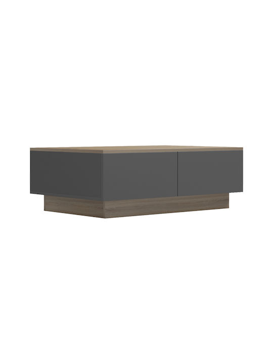 Rectangular Central Coffee Table Winey Made of Solid Wood Sonoma-Anthracite W90xD60xH31.5cm