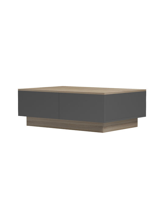 Rectangular Central Coffee Table Winey Made of Solid Wood Sonoma-Anthracite W90xD60xH31.5cm
