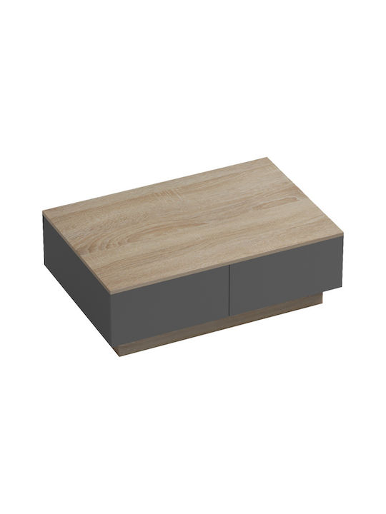 Rectangular Central Coffee Table Winey Made of Solid Wood Sonoma-Anthracite W90xD60xH31.5cm