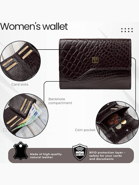 Klein Leder Damen Geldbörse mit RFID Braun